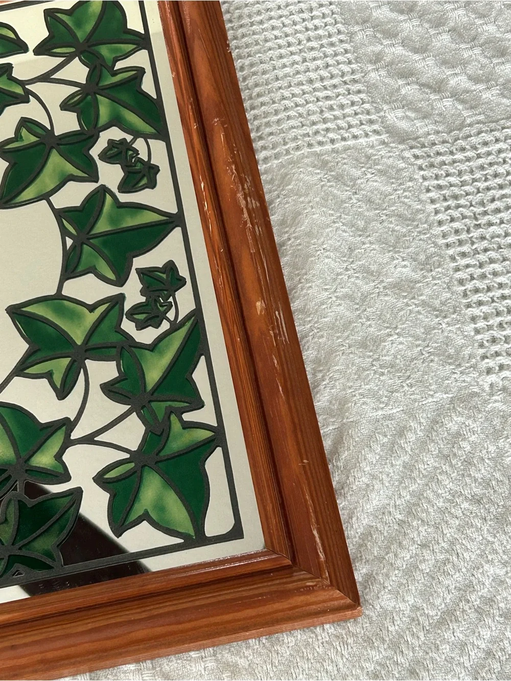 Framed Ivy Vine Decorative Wall Mirror - Green